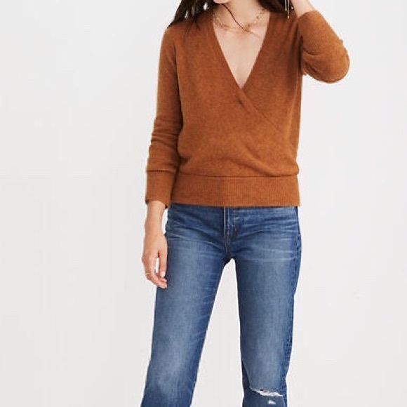 Madewell Sweaters - Madewell Front Wrap Wool Sweater
Burnt Orange